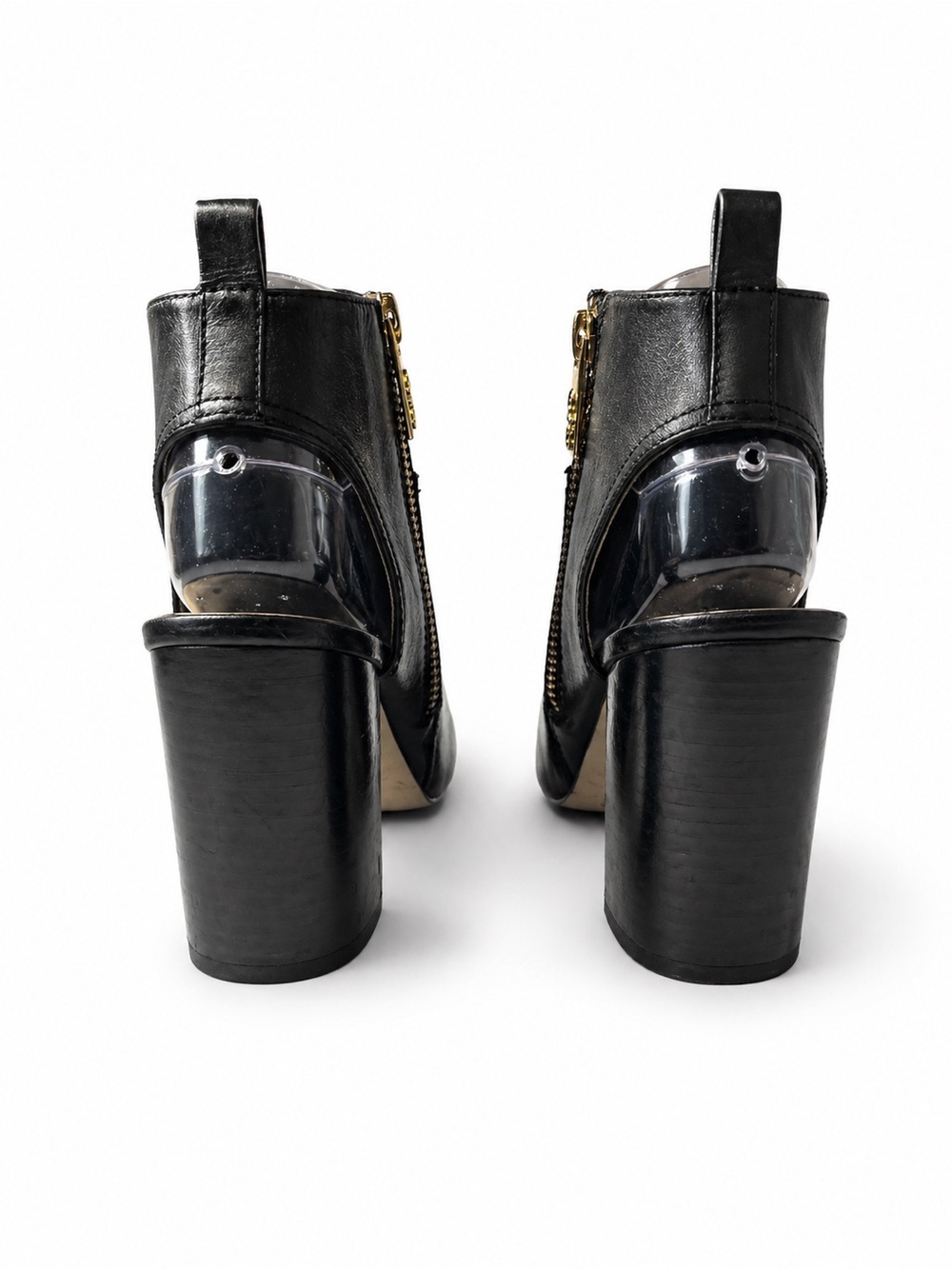 Cole Haan Black Leather Block Heel Slingback Pumps | Size 8B - Picture 3 of 4